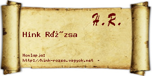 Hink Rózsa névjegykártya
